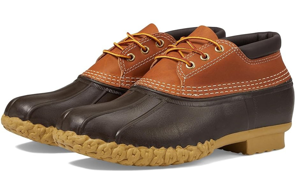 L.L.Bean Mens Gumshoe Ankle Booties Size 12 Brown Leather Rubber Waterproof NIB